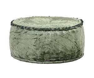 Pouf Rond Velours 40x20 cm Vert