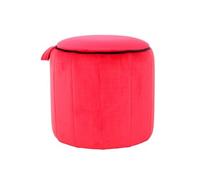 Pouf Rond Velours "Reese" 43cm Rouge