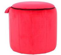Pouf Rond Velours "Reese" 43cm Rouge Rouge G