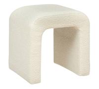 Atmosphera Pouf Sevi en bouclette 41 x 35 cm blanc