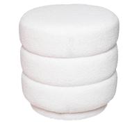Pouf ""Sinan"" bouclette blanc - Atmosphera createur d'interieur