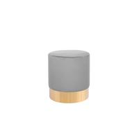 Pouf Sophia Gris Clair Velours Gris