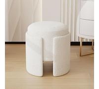 Pouf sous Le Bureau Pouf Moderne Rembourré Tabouret De Coiffeuse Confortable Table D'appoint Tabouret De Dressing Moelleux pour Salle De Maquillage, Salon, Entrée(Bianco)