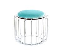 Pouf & Table d'Appoint "Comfortable" 50cm Menthe & Argent