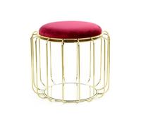 Pouf & Table d'Appoint "Comfortable" 50cm Rouge & Or