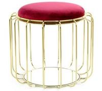 Pouf & Table d'Appoint "Comfortable" 50cm Rouge & Or Rouge G
