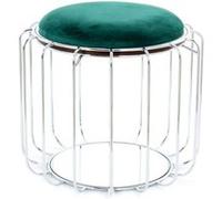 Pouf & Table d'Appoint "Comfortable" 50cm Vert & Argent Vert G