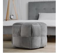 Pouf Tabouret Mixte - Gris - Bois - 46x46x43 cm