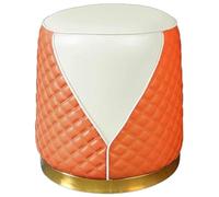 Pouf Tabouret Rond Couleur D'épissure Conique De Style Haut De Gamme Pouf Ottoman, Tabouret De Canapé Confortable en Similicuir pour Salon, Aucune Installation Requise(Orange)
