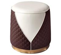 Pouf Tabouret Rond Couleur D'épissure Conique De Style Haut De Gamme Pouf Ottoman, Tabouret De Canapé Confortable en Similicuir pour Salon, Aucune Installation Requise(Café)