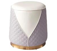 Pouf Tabouret Rond Couleur D'épissure Conique De Style Haut De Gamme Pouf Ottoman, Tabouret De Canapé Confortable en Similicuir pour Salon, Aucune Installation Requise(Light Grey)
