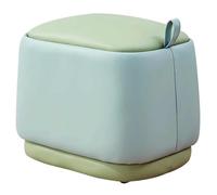 Pouf Tabouret Salon Style Moderne Trapézoïdal Pouf Ottoman, Tabouret De Canapé À Épissure Bicolore À La Mode, Petite Poignée Portable, Aucune Installation Requise(Light Blue)