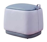Pouf Tabouret Salon Style Moderne Trapézoïdal Pouf Ottoman, Tabouret De Canapé À Épissure Bicolore À La Mode, Petite Poignée Portable, Aucune Installation Requise(Light Purple)