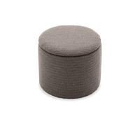 Pouf taupe en tissu avec rangement pour coussins ou plaids