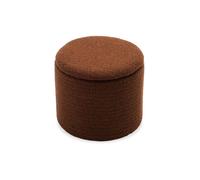 Pouf terracotta en tissu avec rangement pour coussins ou plaids