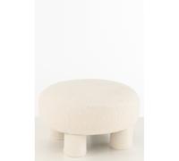 Pouf textile blanc h.28cm
