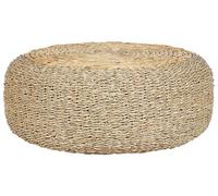 Pouf Tissé Main Rond Ottoman en Herbes Marines et Jacinthe d'Eau 50 cm Backan