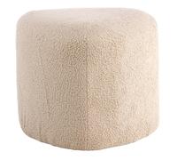 Pouf Tissu Bouclette "Peg" 46cm Beige