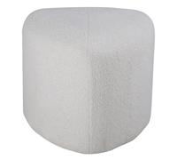 Pouf Tissu Bouclette "Peg" 46cm Blanc