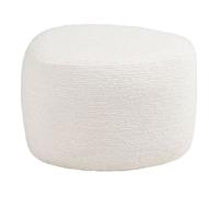 Pouf tissu velours texturé blanc - JOANY