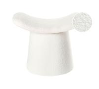 Pouf Touffeté RIDDLE Bouclé Blanc cassé 57 cm 38 cm 46 cm