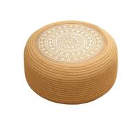 Pouf tricoté à la main style rustique - coussin de siège de paille rond en tissu à la main | pulpes de tatouage japonais respirant | coussin de paille naturelle écologique pour le yoga, le temps
