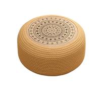 Pouf tricoté à la main style rustique - coussin de siège de paille rond en tissu à la main | pulpes de tatouage japonais respirant | coussin de paille naturelle écologique pour le yoga, le temps