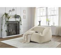 Pouf ultra moelleux LILIBET tissu imitation fourrure blanc BOBOCHIC Blanc