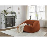 Pouf ultra moelleux LILIBET tissu imitation fourrure orange BOBOCHIC Orange