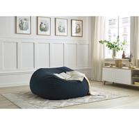 Pouf ultra moelleux MERIBEL tissu imitation fourrure bleu foncé BOBOCHIC Bleu foncé