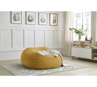 Pouf ultra moelleux MERIBEL tissu imitation fourrure jaune BOBOCHIC Jaune