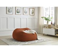 Pouf ultra moelleux MERIBEL tissu imitation fourrure orange BOBOCHIC Orange