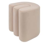 Atmosphera - Pouf Velours Bolan Beige 40x40cm