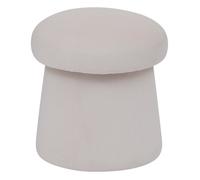 Pouf velours champignon ""Noa"" Atmosphera - Ivoire - Ivoire -