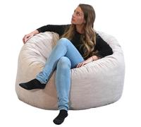 Pouf Velours Côtelé - 100 cm Bananair Beige