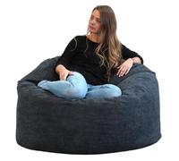 Pouf Velours Côtelé - 100 cm Bananair Bleu nuit