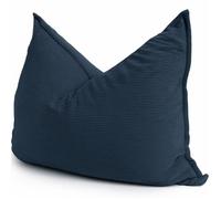 Bananair Pouf Géant XXL d’Intérieur en Velours Côtelé 180x140 cm - Doux, Confortable, Déhoussable - Généreusement Rembourré, Détente Totale - Gros Pouf Lit pour Salon, Chambre Ado, Gamer (Bleu Nuit)