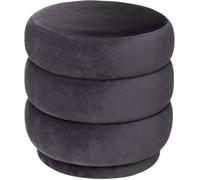 Pouf Velours Design ""Sinan"" 40cm Gris