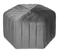 Pouf velours Seis hexagonal gris Atmosphera - Gris Gris