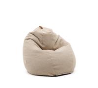 Pouf Vicka tissu bouclé beige Ø 70 cm