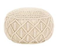 Pouf - vidaXL - Fait à la main - Macramé - Coton - Beige