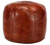 Pouf 40x35 cm Noir Cuir Véritable de Chèvre Tabouret Repose-Pied Salon vidaXL