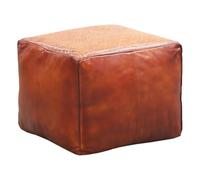 Pouf Vintage en Cuir avec poignée Griffit