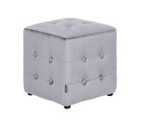 Pouf WISCONSIN Velours Gris 36 cm 36 cm 39 cm