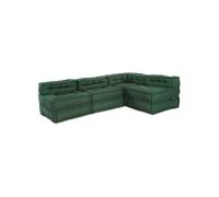 Pouffe Ensemble de 4 Vert Coton Pouffe d Angle, 70x70x54 cm