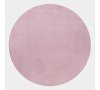 Pouffy tapis duveteux poils longs rond Ø 200cm rose