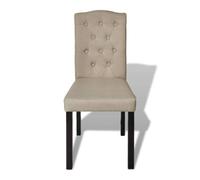 POUFGDR Chaises à Manger Lot de 2 Poil de Chameau Tissu | Style chesterfield,aspect lin,110 kg par siège,salle à manger,cuisine,intérieur varié