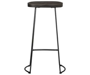 POUFGDR Tabouret de Bar 2 Pieces Bois de Manguier Massif 45x40x78 cm Pieds | Tabouret bar mango robuste, veinage naturel unique, pieds metal durable, usage interieur exterieur, repose-pieds pratique