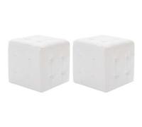 vidaXL Poufs 2 pcs Blanc en similicuir 30 x 30 x 30 cm
