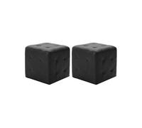 Poufs 2 pcs Noir 30 x 30 x 30 cm Similicuir